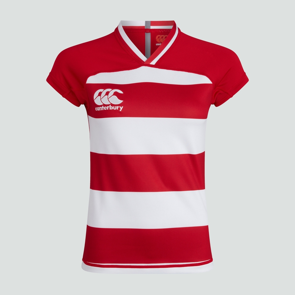 CANTERBURY VAPODRI EVADER HOOPED JSY AF RED/WHT