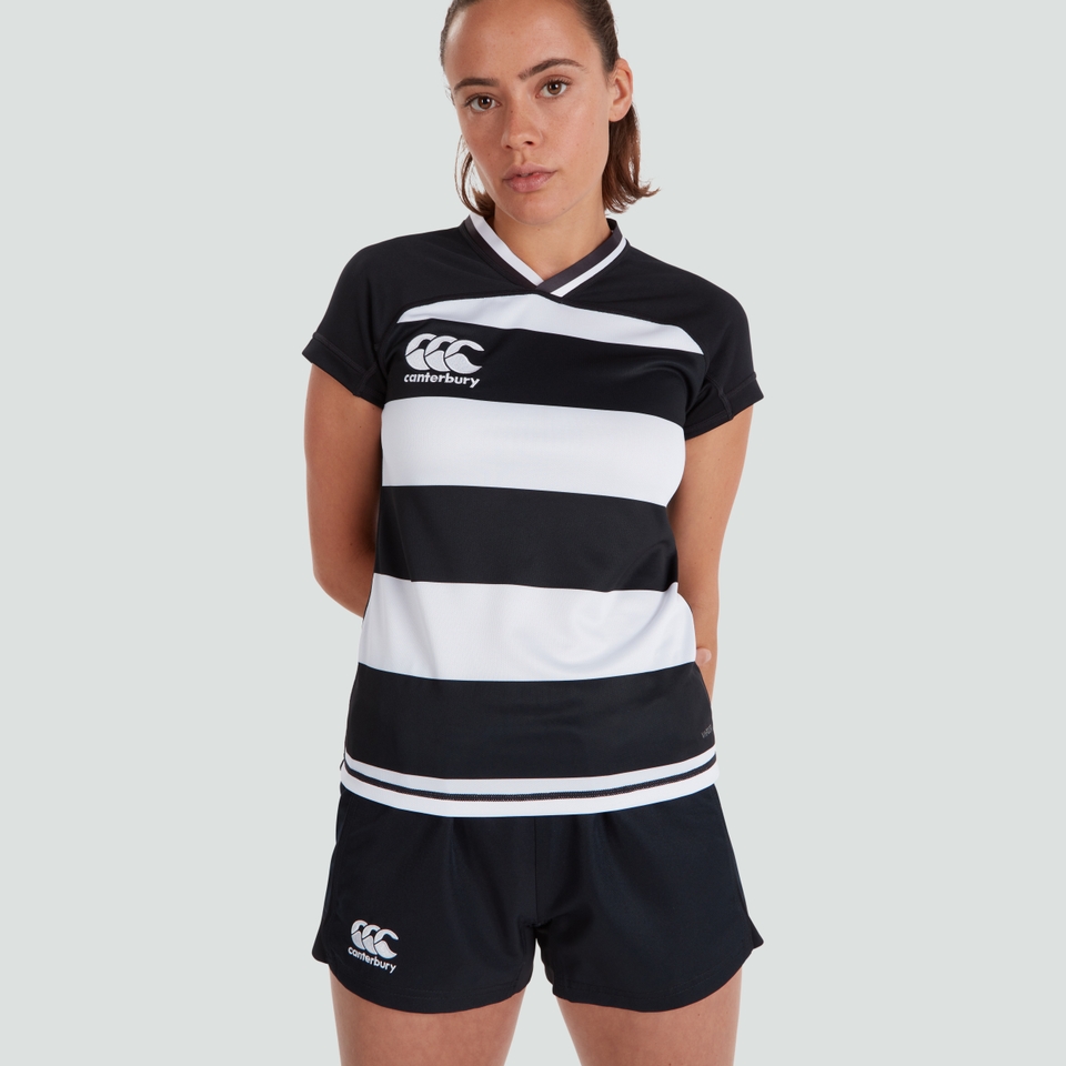 CANTERBURY VAPODRI EVADER HOOPED JSY AF BLK/WHT