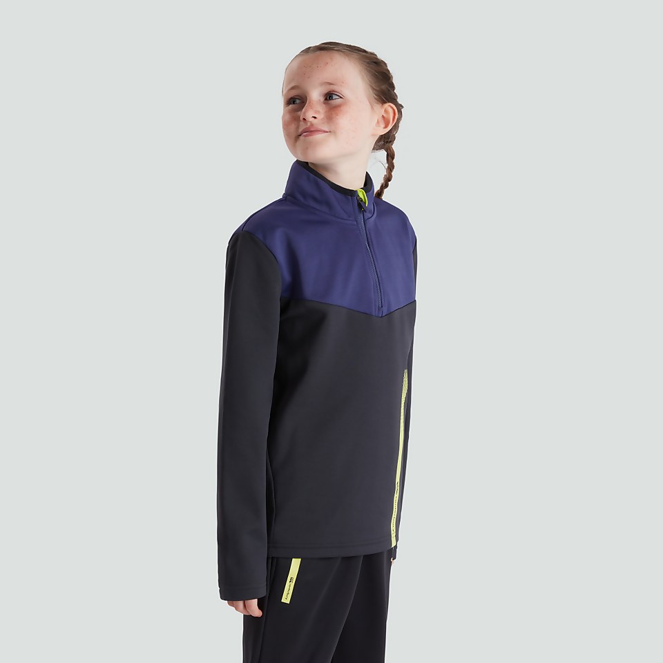 JUNIOR UNISEX 1/4 ZIP POLY FLEECE BLUE