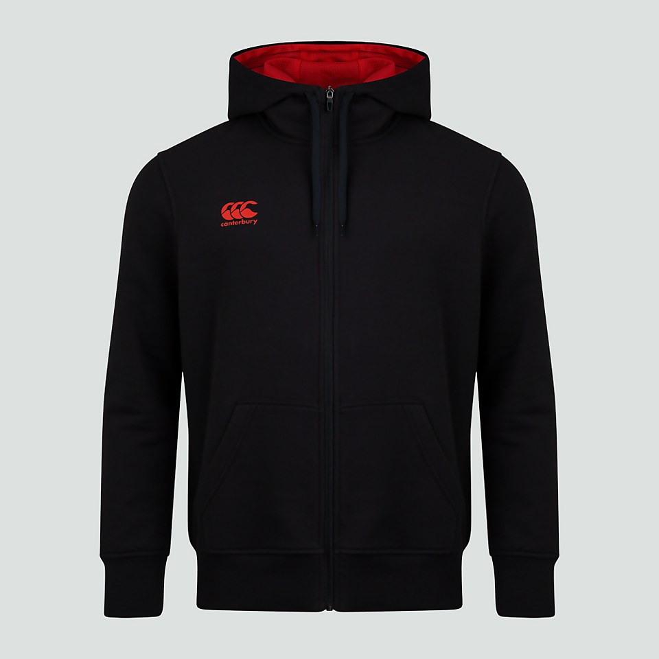 MENS ZIP THRU FLEECE HOODY BLACK
