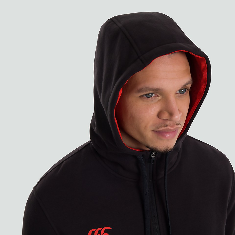 MENS ZIP THRU FLEECE HOODY BLACK