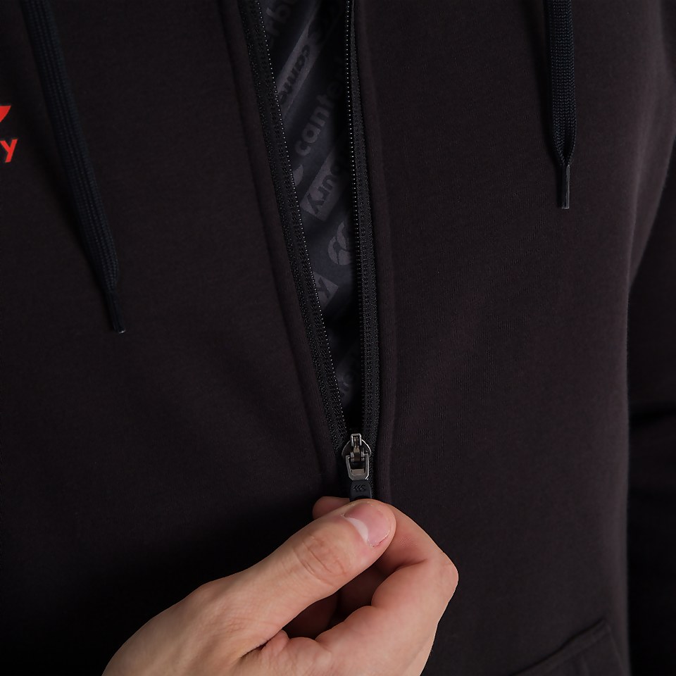 MENS ZIP THRU FLEECE HOODY BLACK