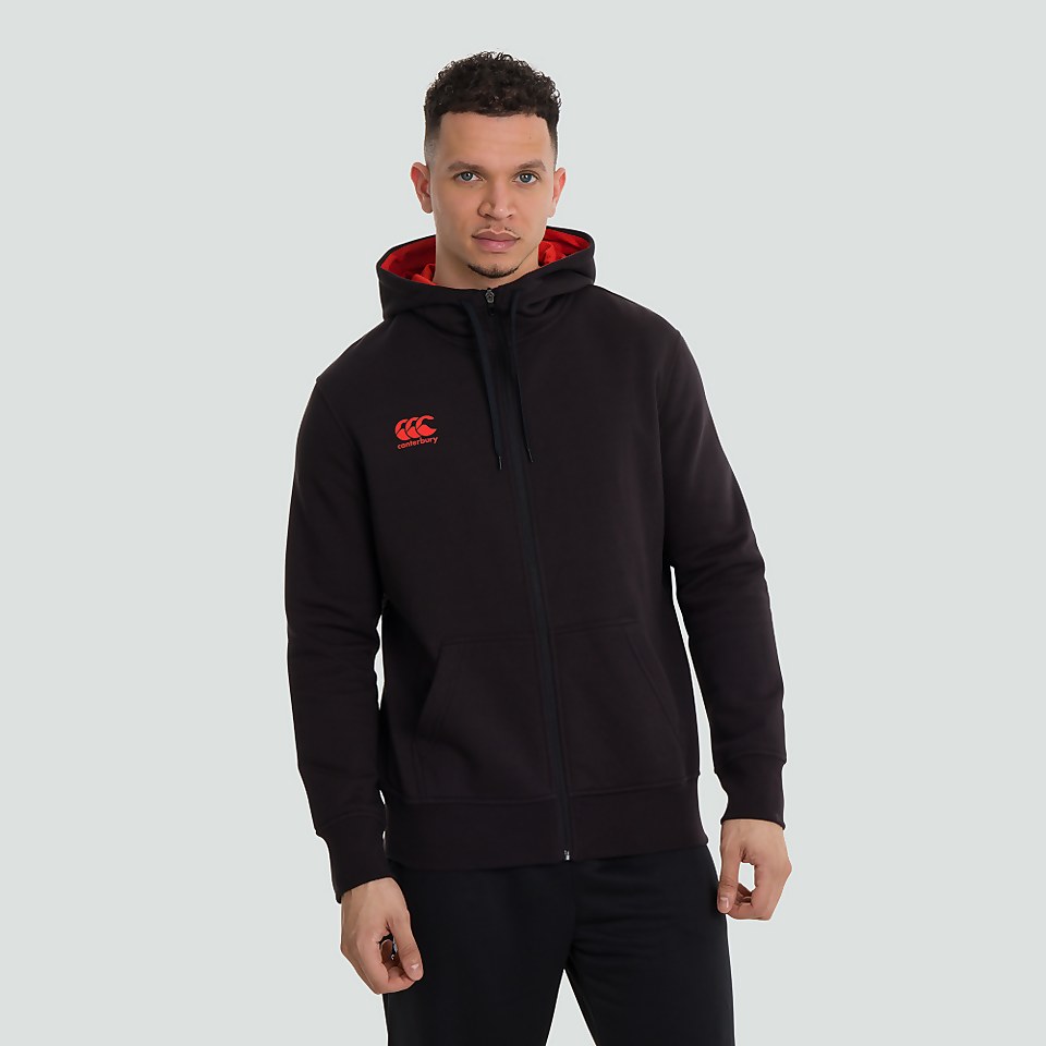 MENS ZIP THRU FLEECE HOODY BLACK