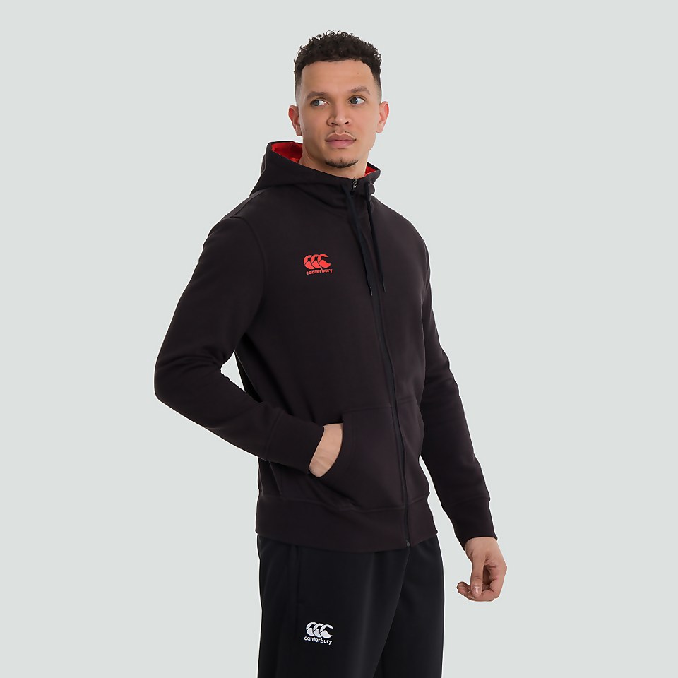 MENS ZIP THRU FLEECE HOODY BLACK