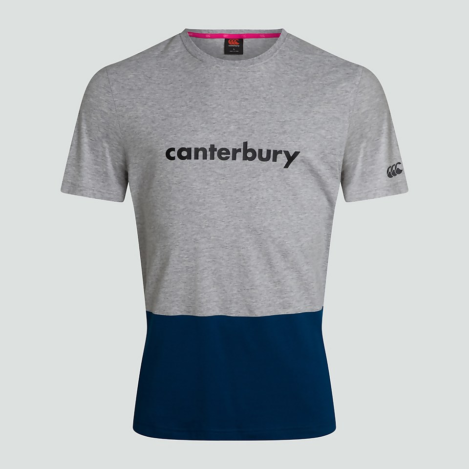 MENS COLOUR BLOCK LOGO TEE GREY