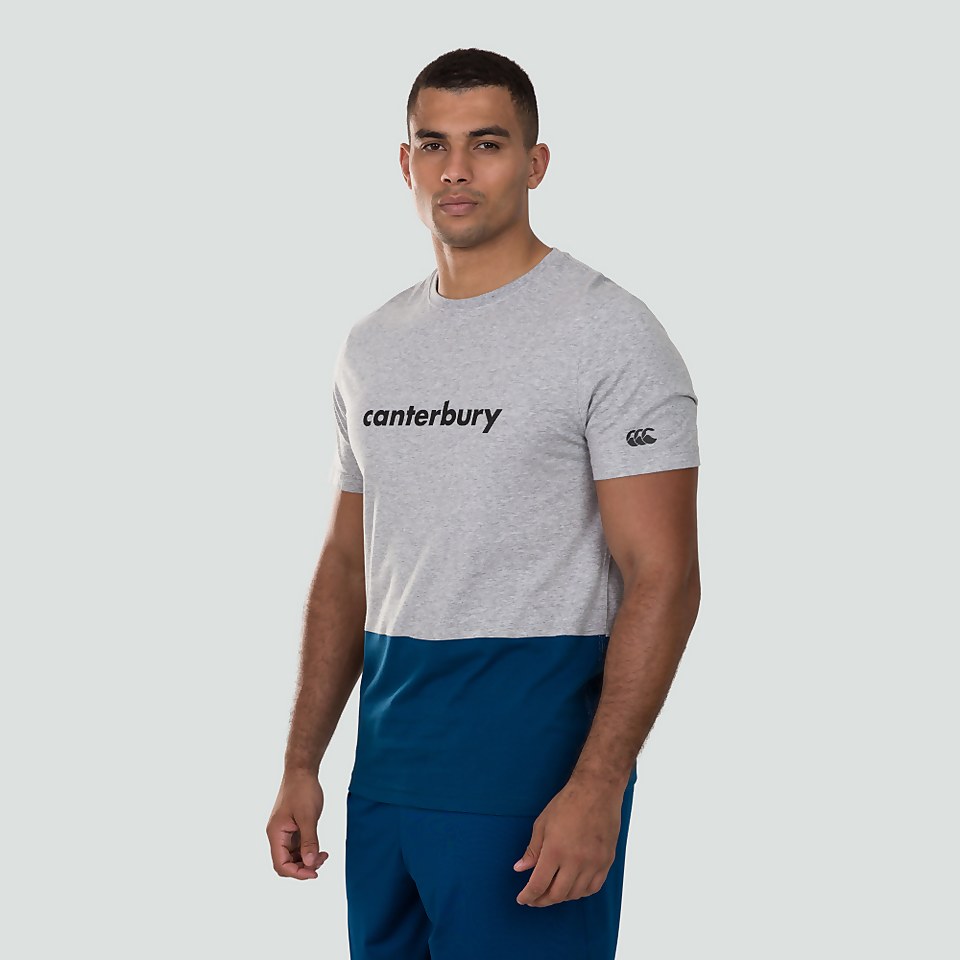MENS COLOUR BLOCK LOGO TEE GREY