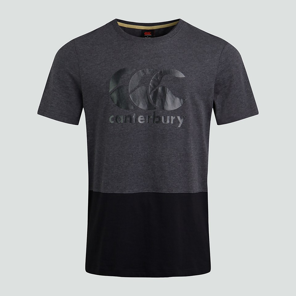 MENS COLOUR BLOCK LOGO TEE GREY