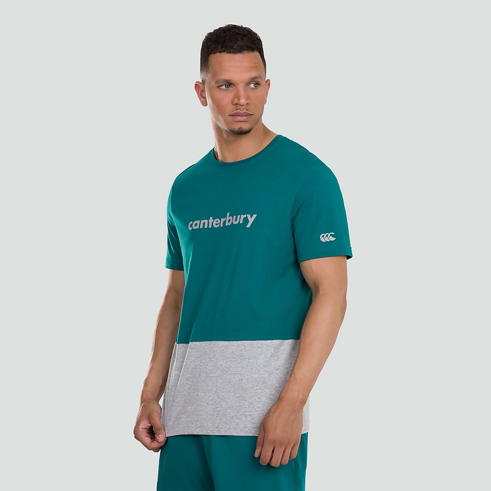 MENS COLOUR BLOCK LOGO TEE GREEN