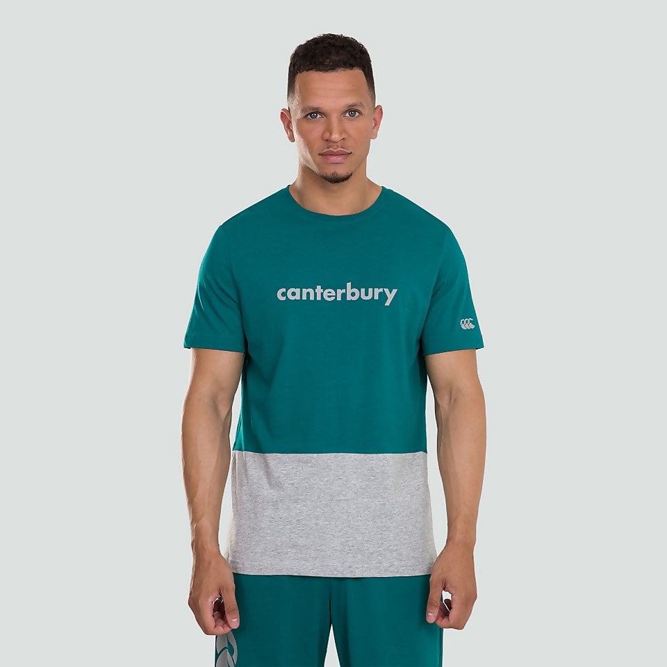 MENS COLOUR BLOCK LOGO TEE GREEN