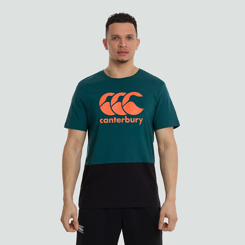 MENS COLOUR BLOCK LOGO TEE GREEN