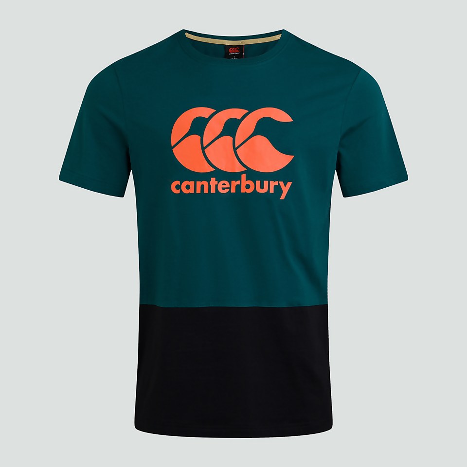 MENS COLOUR BLOCK LOGO TEE GREEN