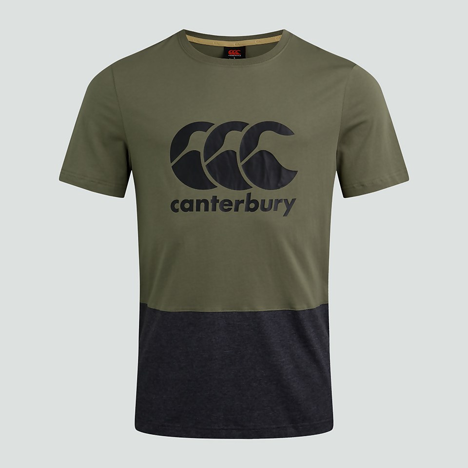 MENS COLOUR BLOCK LOGO TEE GREEN