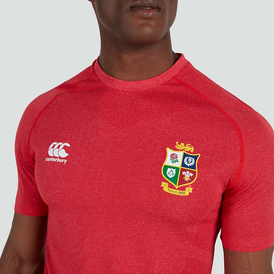 MENS BRITISH & IRISH LIONS SEAMLESS TRAINING TEE RED