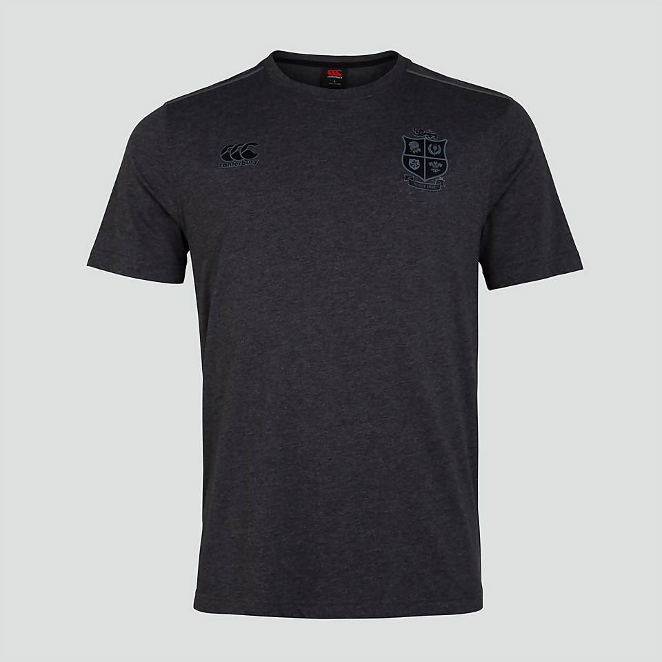 MENS BRITISH & IRISH LIONS COTTON JERSEY TEE GREY