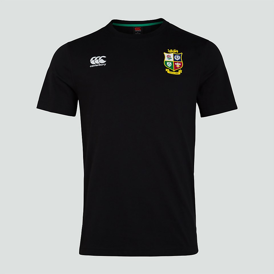 MENS BRITISH & IRISH LIONS COTTON JERSEY TEE BLACK