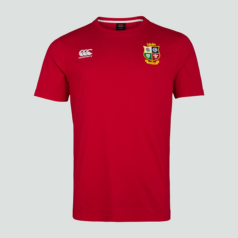 MENS BRITISH & IRISH LIONS COTTON JERSEY TEE RED