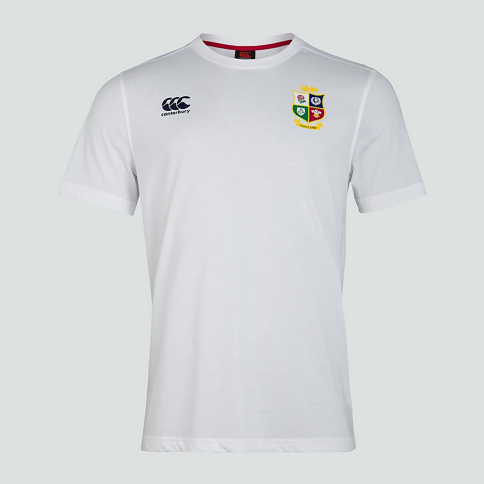 MENS BRITISH & IRISH LIONS COTTON JERSEY TEE WHITE