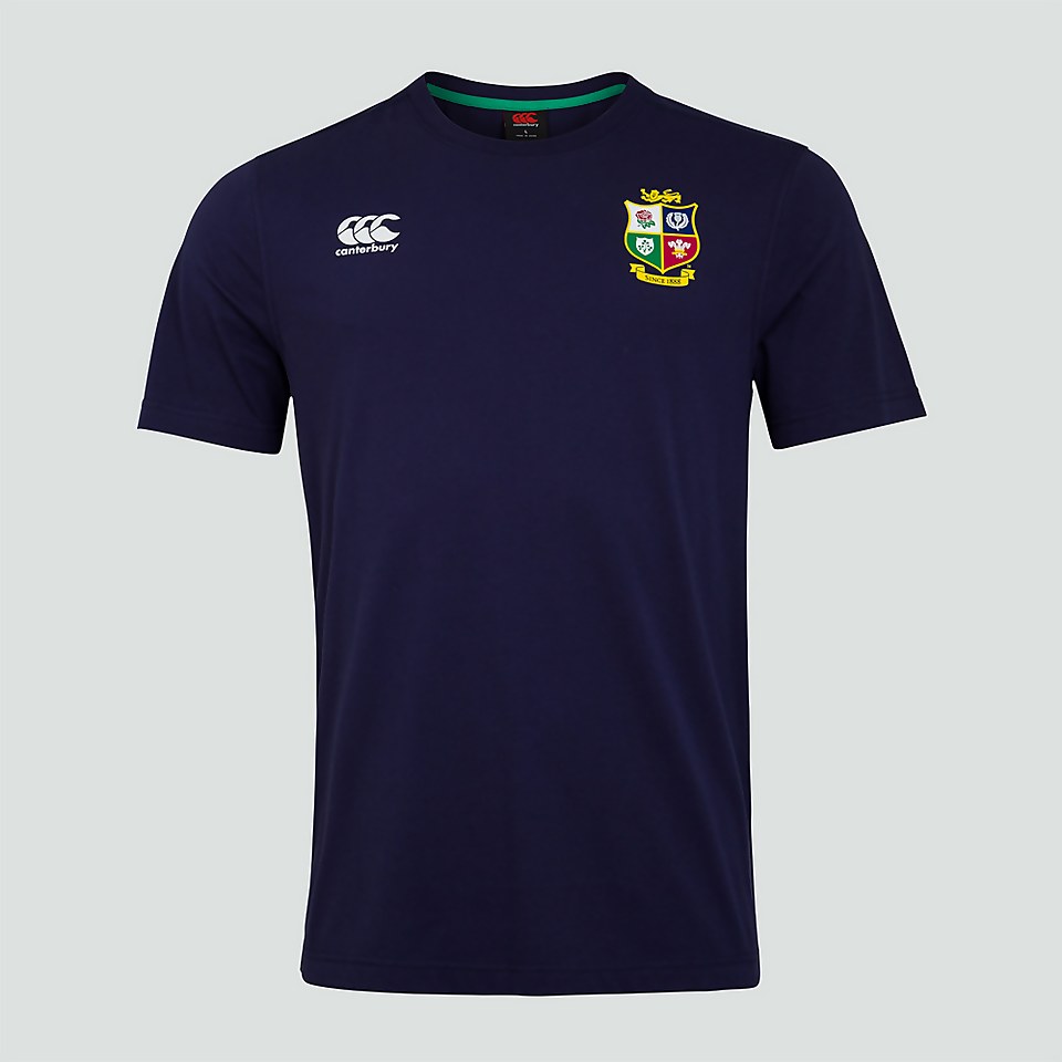 MENS BRITISH & IRISH LIONS COTTON JERSEY TEE BLUE