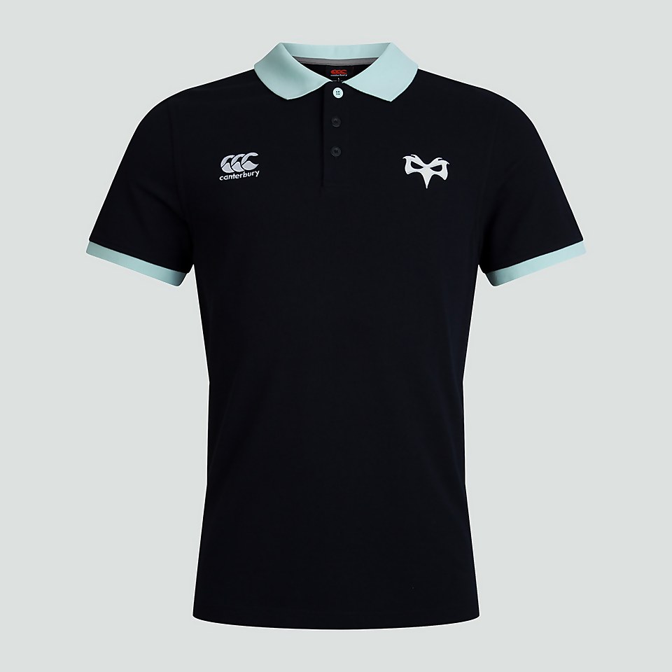 MENS OSPREYS COTTON POLO SHIRT BLACK