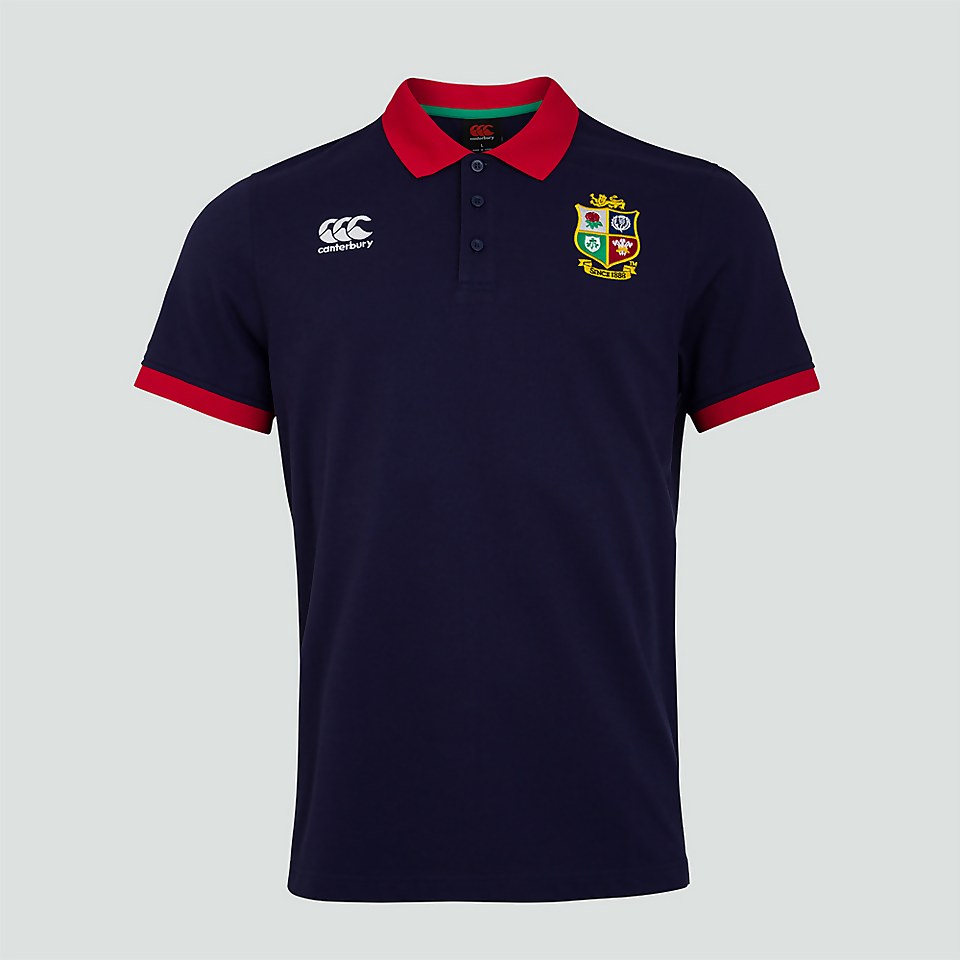 MENS BRITISH & IRISH LIONS HOME NATIONS POLO SHIRT BLUE