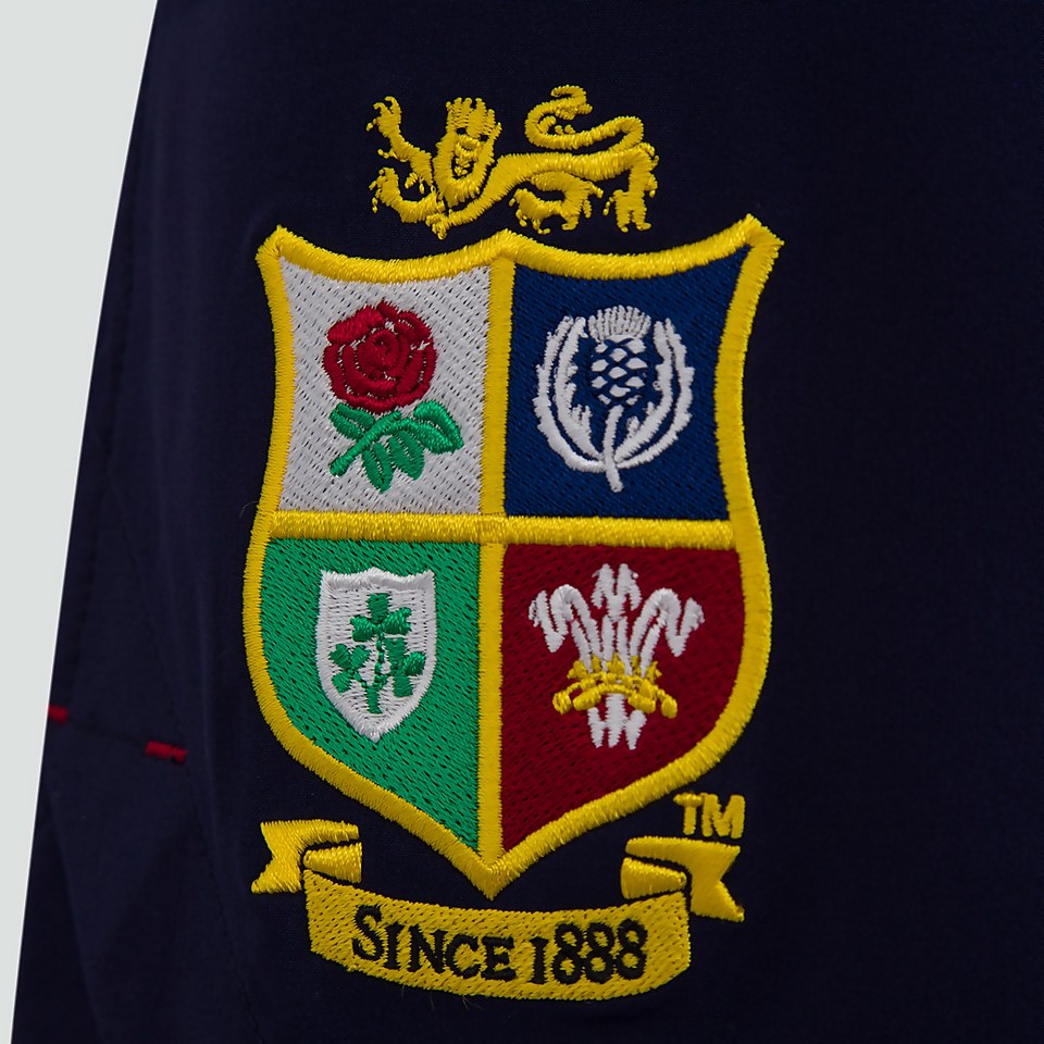 MENS BRITISH & IRISH LIONS 8 INCH WOVEN GYM SHORTS BLUE