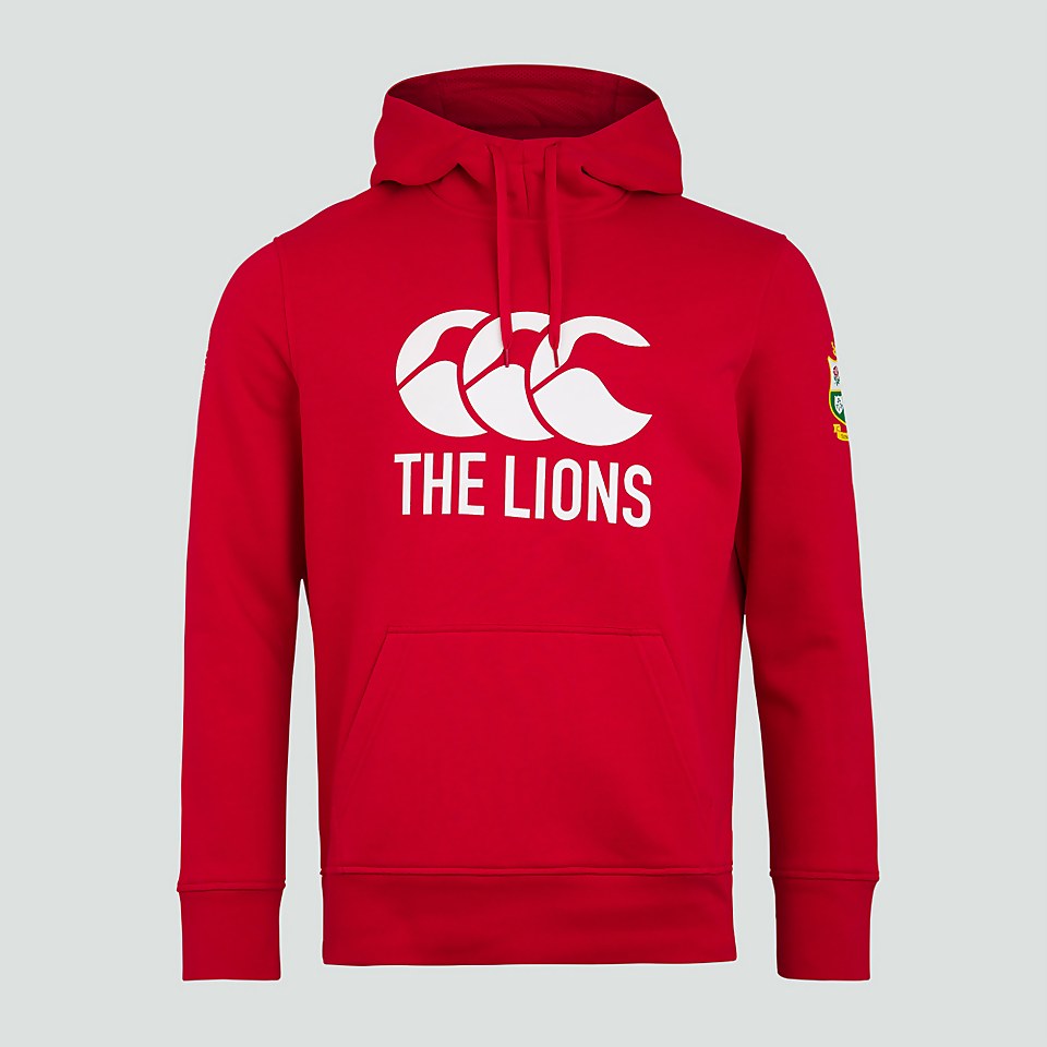 MENS BRITISH & IRISH LIONS LOGO HOODY RED