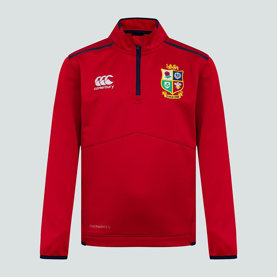 CANTERBURY BIL THERMOREG QTR ZIP FLEECE AM RED