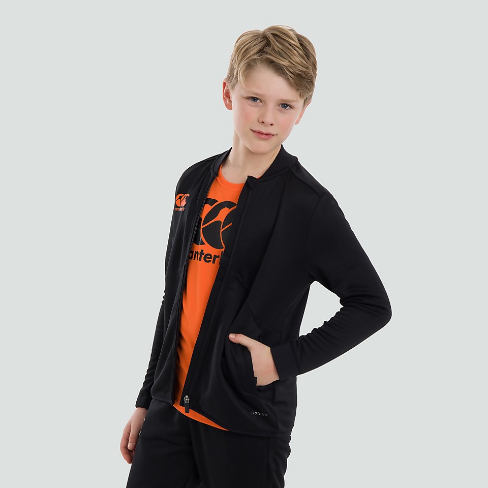 JUNIOR UNISEX FULL ZIP TRACK JACKET BLACK