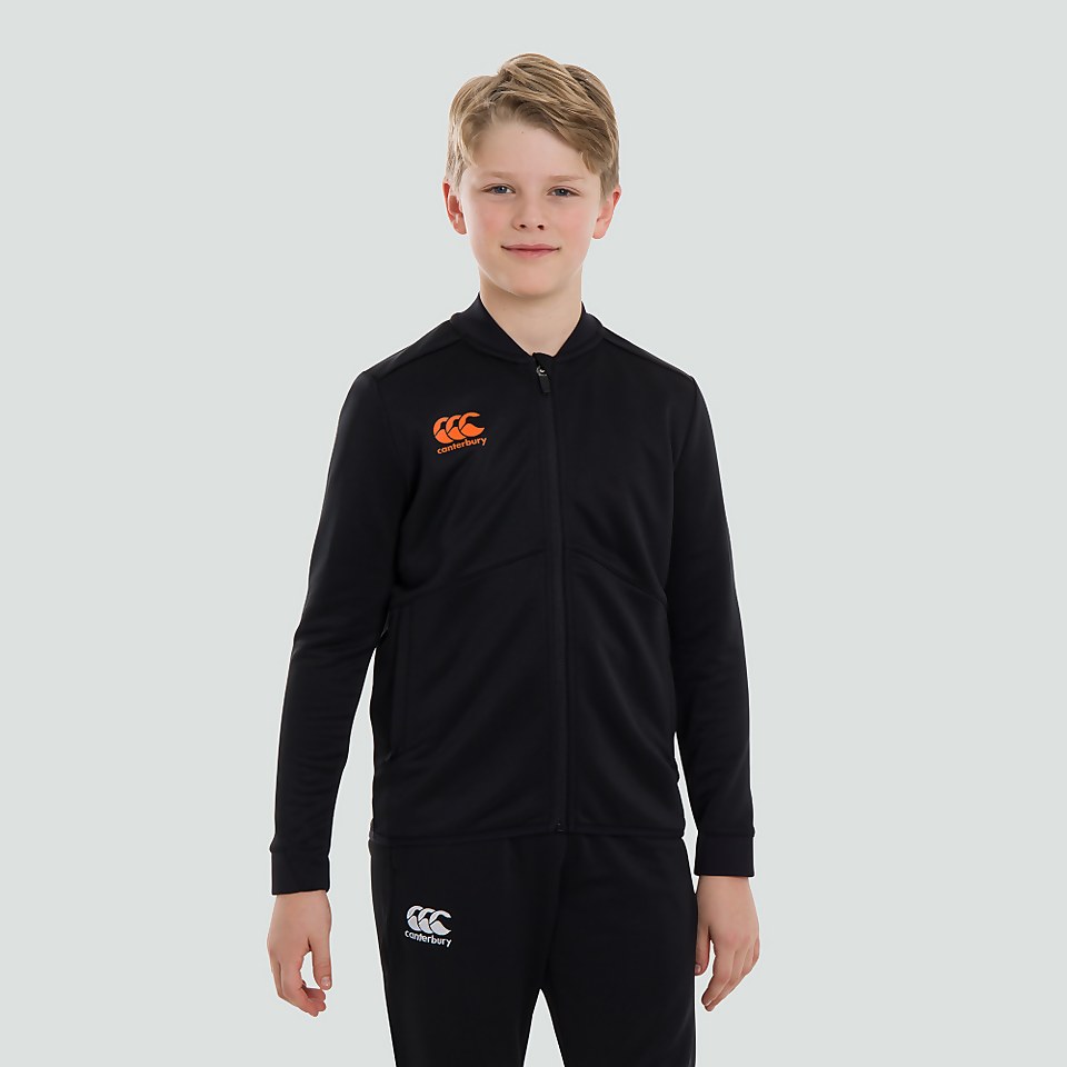 JUNIOR UNISEX FULL ZIP TRACK JACKET BLACK