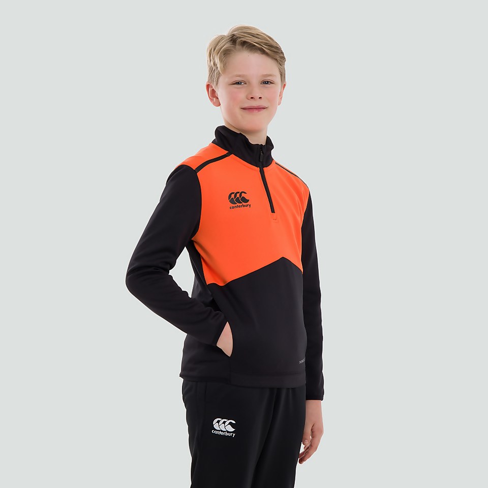 JUNIOR UNISEX 1/4 ZIP TOP BLACK