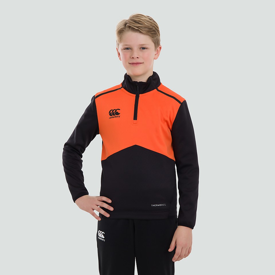 JUNIOR UNISEX 1/4 ZIP TOP BLACK