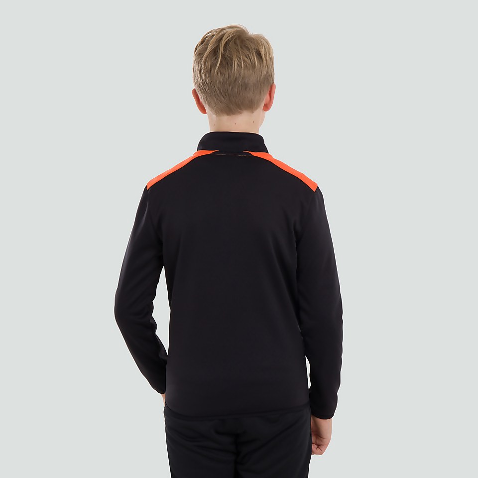JUNIOR UNISEX 1/4 ZIP TOP BLACK