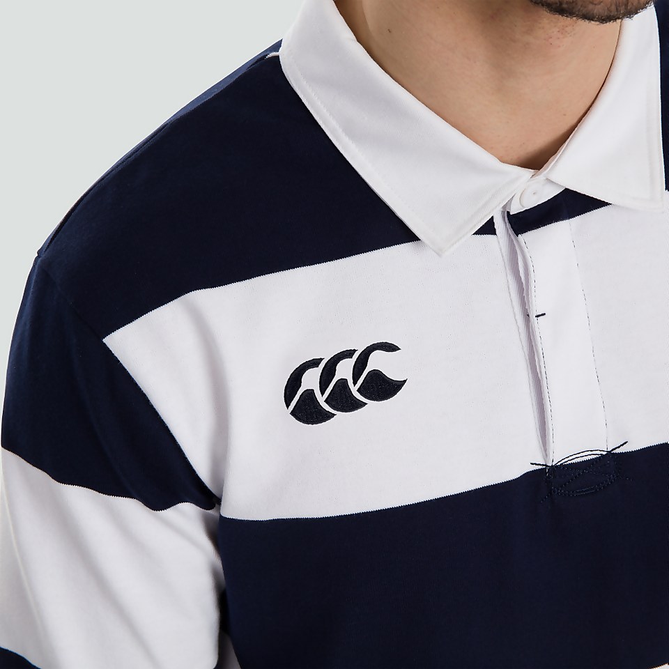 MENS LONG SLEEVED RETRO HOOPED JERSEY WHITE