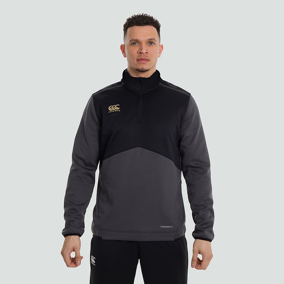 MENS 1/4 THERMOREG SPACER FLEECE GREY