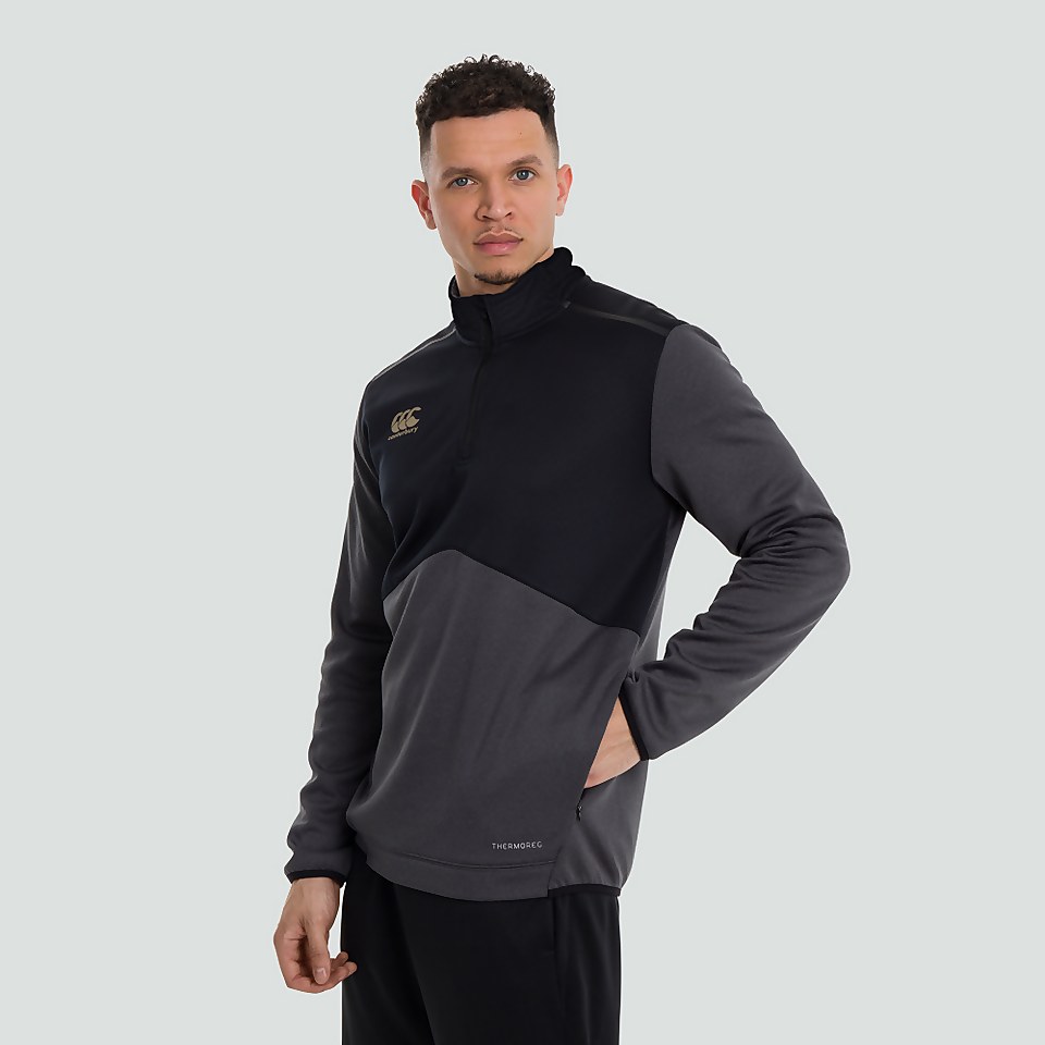 MENS 1/4 THERMOREG SPACER FLEECE GREY