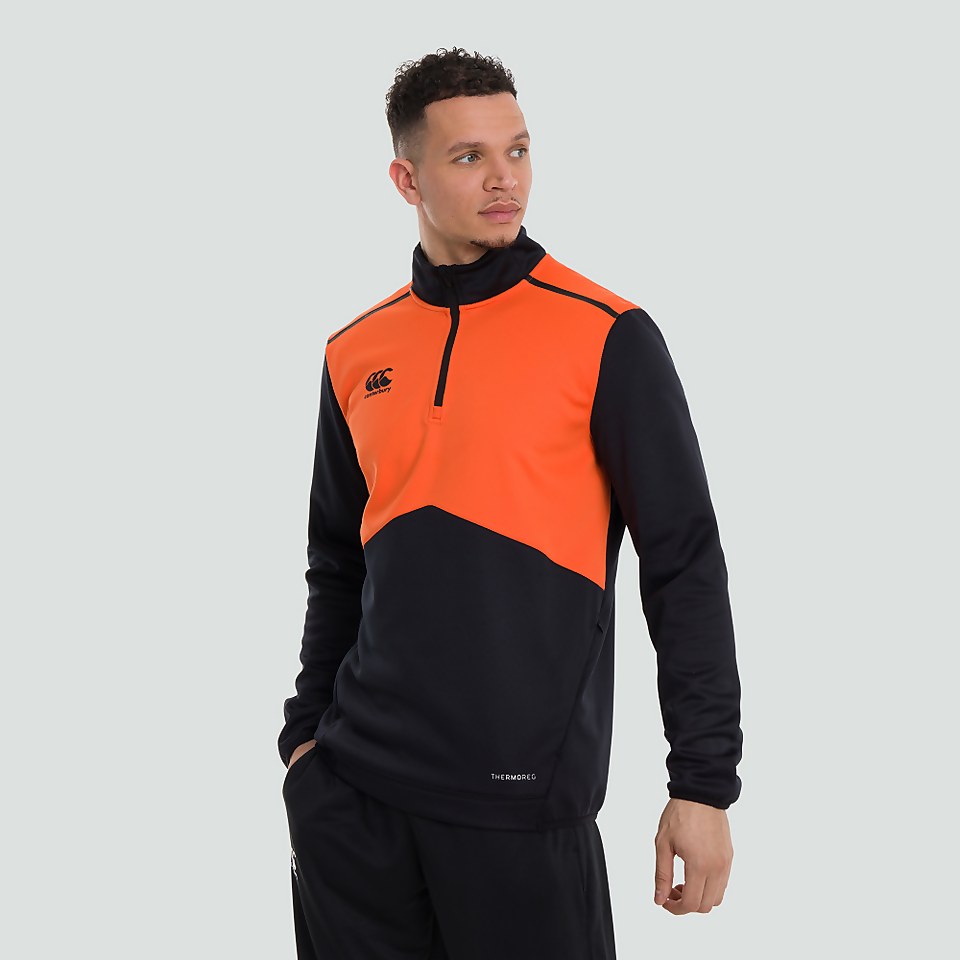 MENS 1/4 THERMOREG SPACER FLEECE BLACK