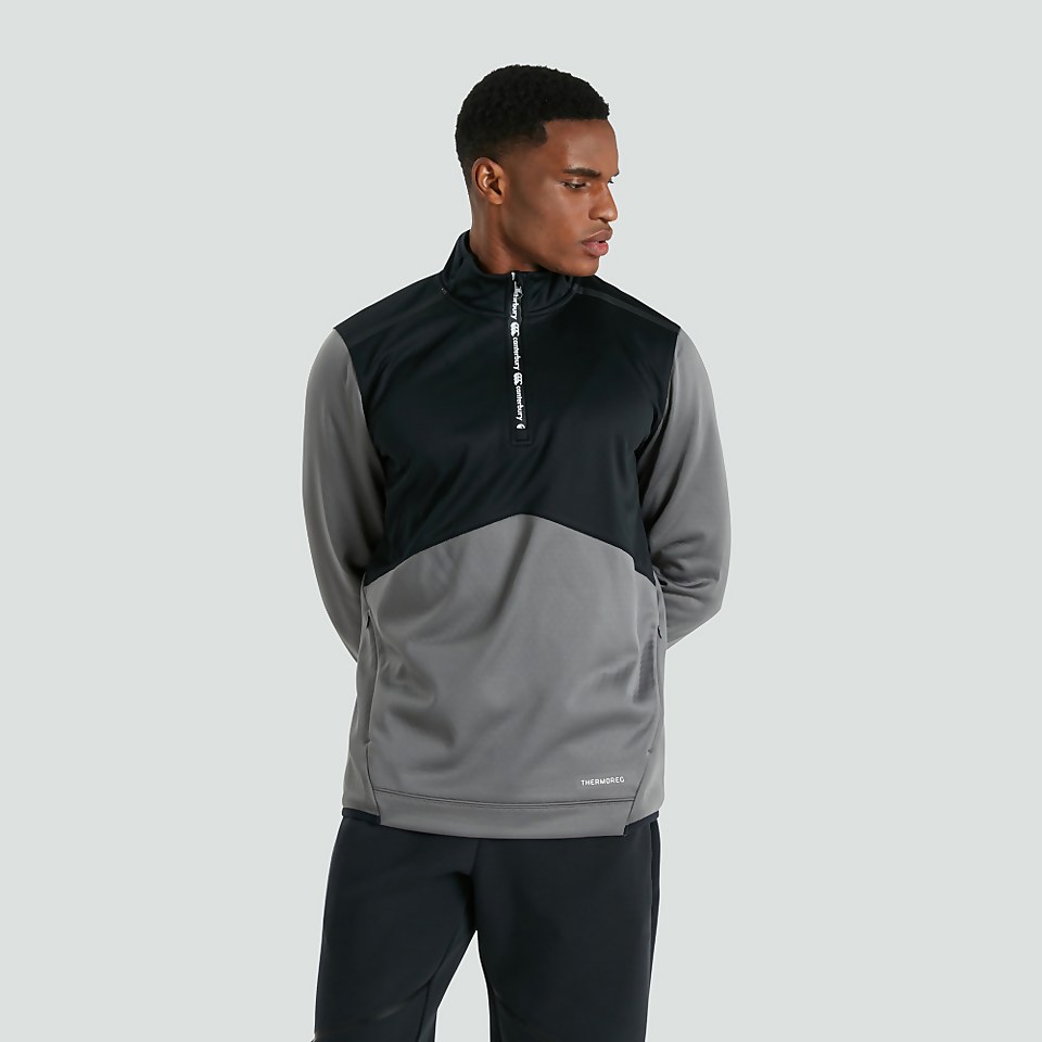 MENS 1/4 ZIP TOP GREY