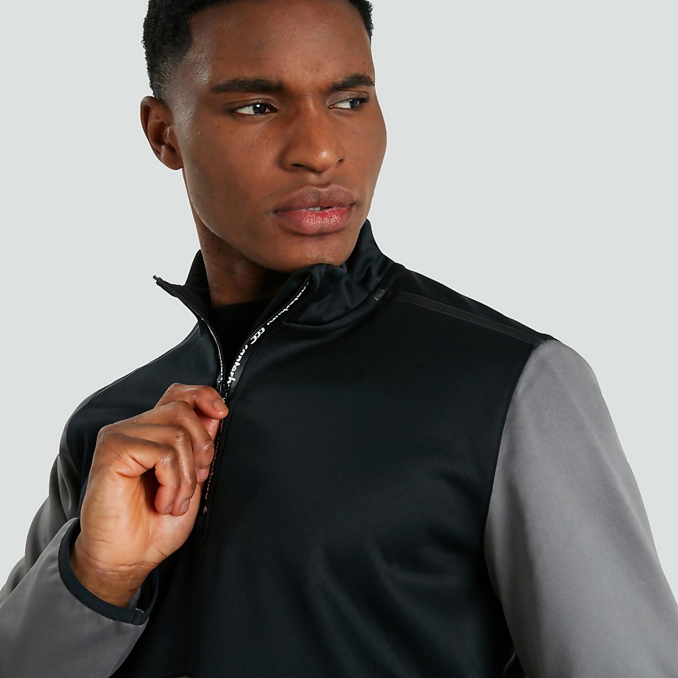 MENS 1/4 ZIP TOP GREY