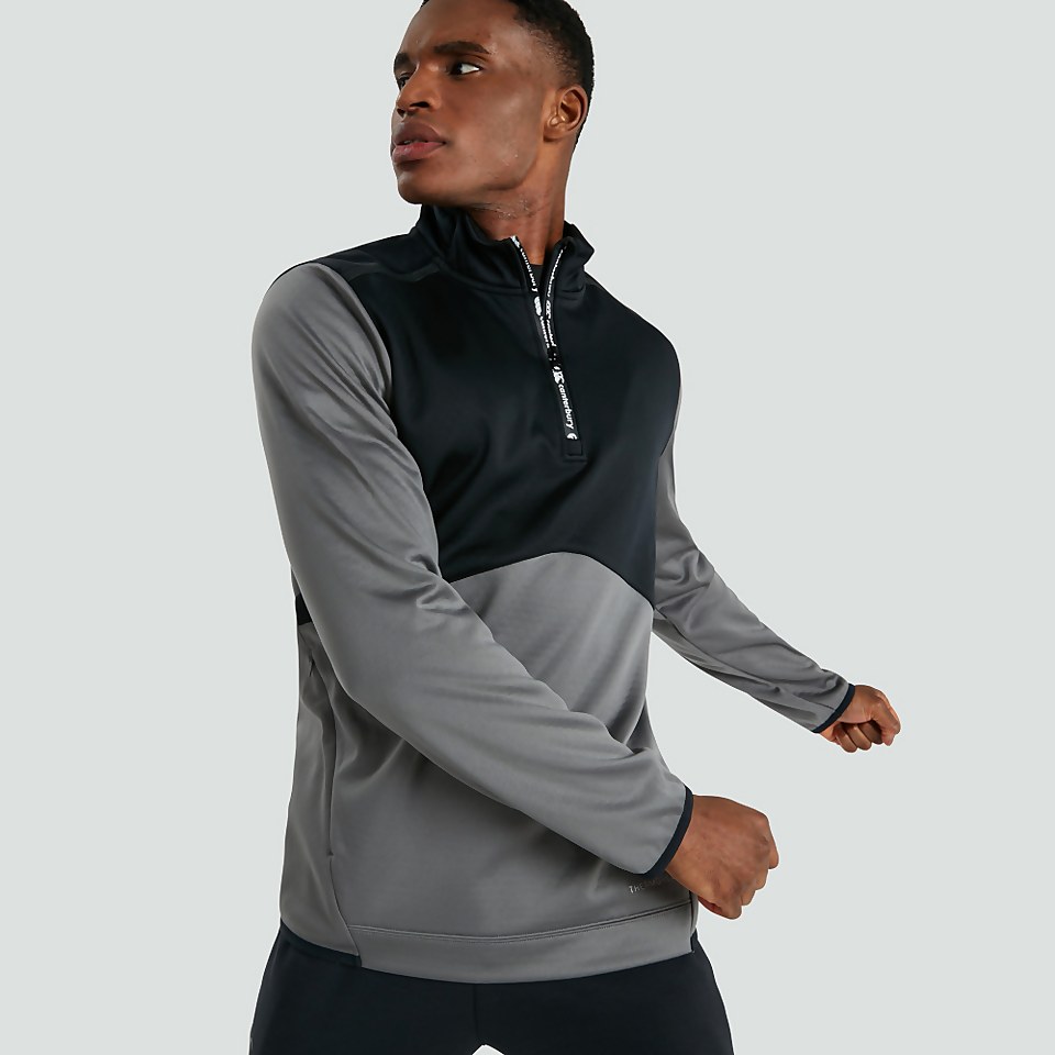 MENS 1/4 ZIP TOP GREY