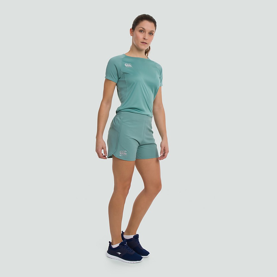 WOMENS WOVEN GYM SHORTS BLUE