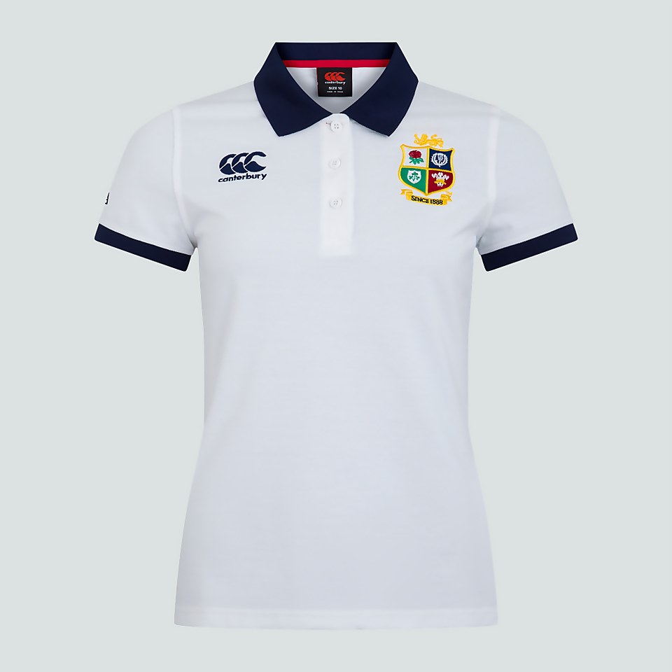 WOMENS BRITISH & IRISH LIONS HOME NATIONS POLO SHIRT WHITE