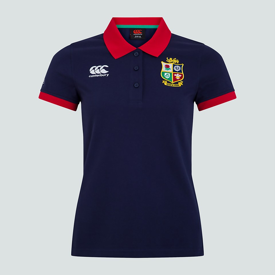 WOMENS BRITISH & IRISH LIONS HOME NATIONS POLO SHIRT BLUE