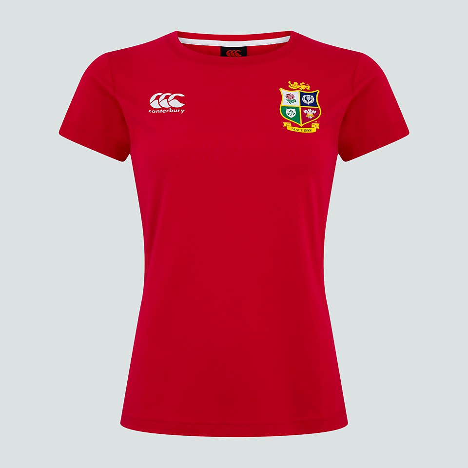 WOMENS BRITISH & IRISH LIONS COTTON JERSEY TEE RED
