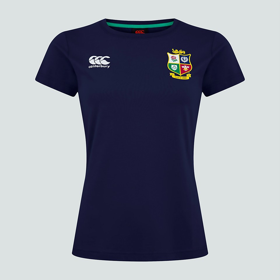 WOMENS BRITISH & IRISH LIONS COTTON JERSEY TEE BLUE