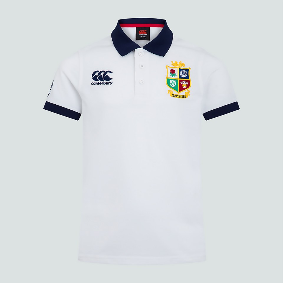 JUNIOR UNISEX BRITISH & IRISH LIONS HOME NATIONS POLO SHIRT WHITE