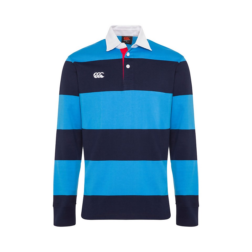 MENS HOOPED RUGBY JERSEY NAVY