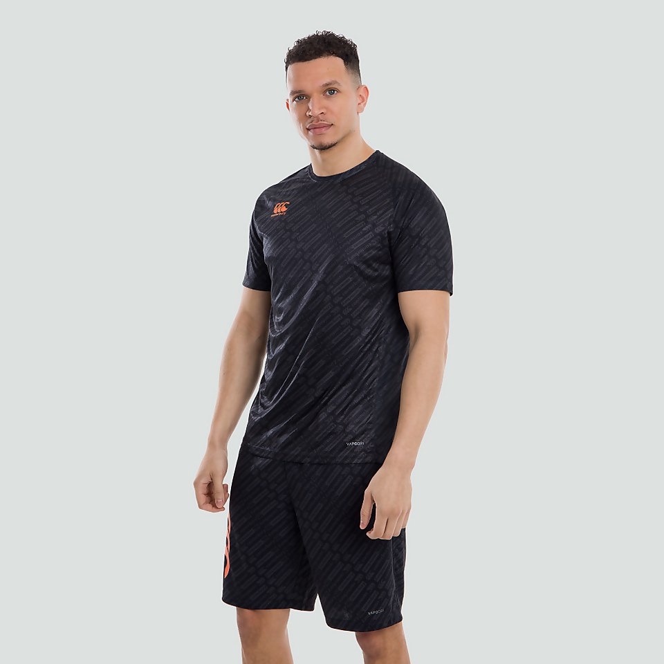 MENS VAPODRI SUPERLIGHT AOP TEE BLACK