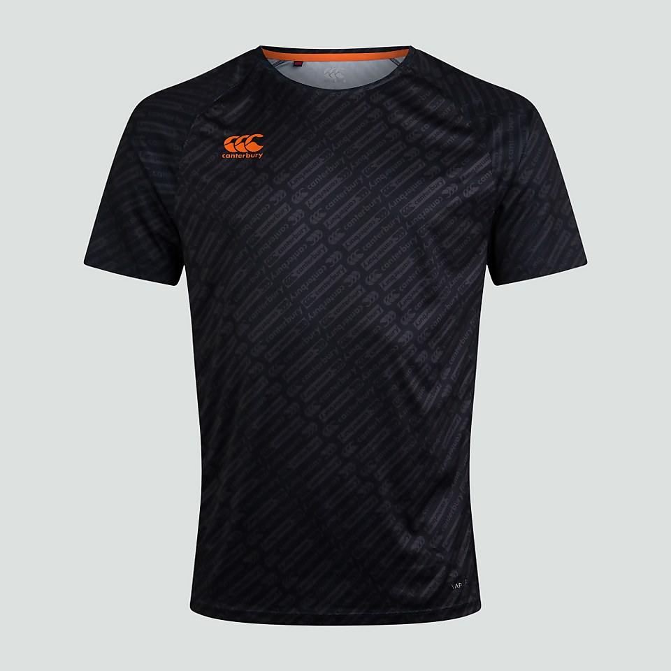 MENS VAPODRI SUPERLIGHT AOP TEE BLACK