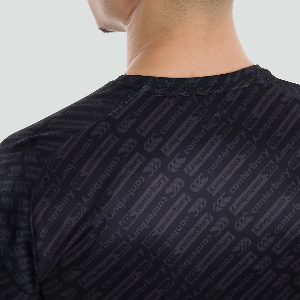MENS VAPODRI SUPERLIGHT AOP TEE BLACK
