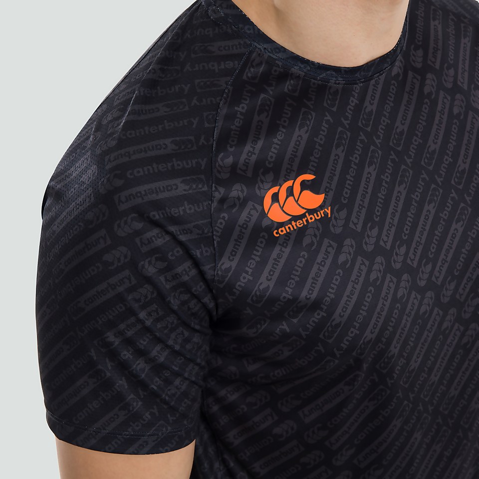 MENS VAPODRI SUPERLIGHT AOP TEE BLACK